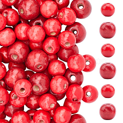 150Pcs 2 Styles Dyed Natural Wood Beads&nbsp;COCO-PA0001-14