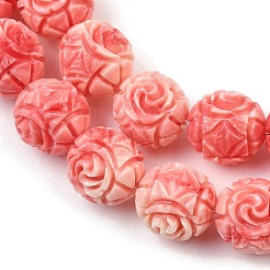 Dyed Synthetic Coral Carved Beads Strands&nbsp;GG-CBA1CDD-03