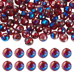 80Pcs Half Rainbow Plated Glass Beads&nbsp;EGLA-TA0013-04B