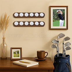 2Pcs 6-Hole Pine Wood Wall Mounted Golf Ball Organizer Stands&nbsp;AJEW-PH0006-80