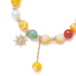 Natural Striped Agate Round Beaded Bracelets&nbsp;BJEW-JB11924-02