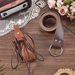 1Pc Viking PU Leather Drawstring Wallets with Antique Bronze Tone Iron Rives&nbsp;AJEW-CL0003-68A