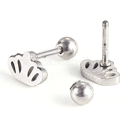 Tarnish Resistant 201 Stainless Steel Barbell Cartilage Earrings&nbsp;EJEW-R147-05