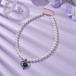 Natural Lapis Lazuli Heart Pendant Necklaces&nbsp;NJEW-JN04951