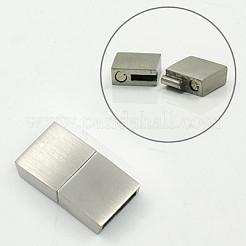 Tarnish Resistant Matte 304 Stainless Steel Magnetic Clasps with Glue-in Ends&nbsp;STAS-K007-01