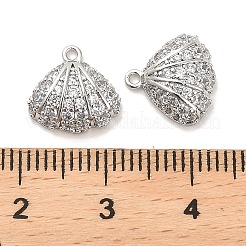 Brass Micro Pave Clear Cubic Zirconia Charms&nbsp;KK-C054-05P