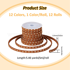 12 Rolls 12 Colors Faux Suede Cord&nbsp;LW-FH0001-01A