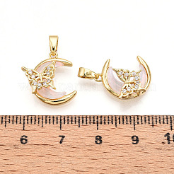 Brass Micro Pave Cubic Zirconia Pendants&nbsp;KK-N257-33G