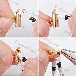 120Pcs 6 Style 304 Stainless Steel Slide On End Clasp Tubes&nbsp;STAS-BBC0003-54