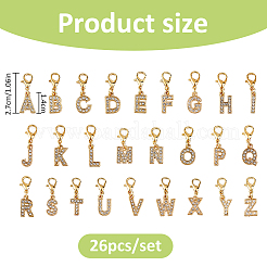 26Pcs Alloy Rhinestone Pendant Decorations&nbsp;HJEW-FH00327
