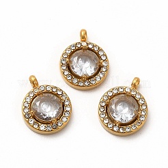 PVD Vacuum Plating 304 Stainless Steel Cubic Zirconia Pendants&nbsp;STAS-A076-05G