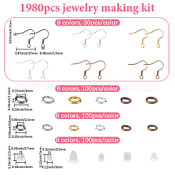 DIY Plastic Ear Nuts & Brass Earring Jewelry Making Finding Kits&nbsp;DIY-SP0003-20