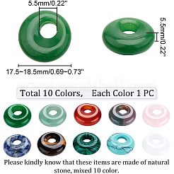 10Pcs 10 Styles Natural & Synthetic Gemstone Pendants&nbsp;G-NB0003-90
