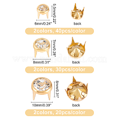 Brass Glass Rhinestone Spikes&nbsp;FIND-WR0003-65