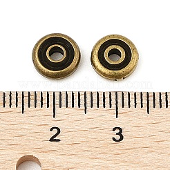 Rack Plating Flat Round Brass Beads&nbsp;KK-M302-01AG