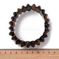 Bicone Natural Yellow Blue Tiger Eye Beads Stretch Bracelets for Women Men&nbsp;BJEW-C097-05P