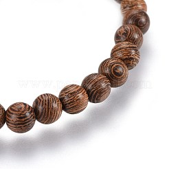 Wood Beads Stretch Bracelets&nbsp;BJEW-JB03972-M