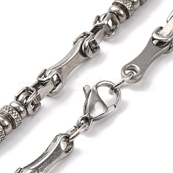 201 Stainless Steel Column Link Chain Necklace&nbsp;NJEW-F222-25P