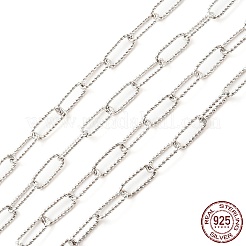 Anti-Tarnish Rhodium Plated 925 Sterling Silver Paperclip Chains&nbsp;STER-F052-01P