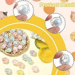 60Pcs UV Plating Rainbow Iridescent Acrylic Beads&nbsp;OACR-YW0003-95