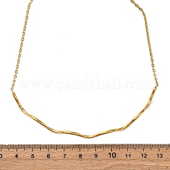 304 Stainless Steel Wave Shape Link Chain Necklaces for Women&nbsp;NJEW-S439-08G
