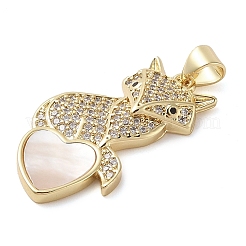 Brass Micro Pave Clear Cubic Zirconia Pendants&nbsp;KK-I712-56C-G