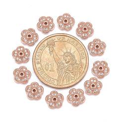 5-Petal Brass Micro Pave Clear Cubic Zirconia Bead Caps&nbsp;X-ZIRC-P001-31RG