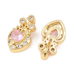 Brass Micro Pave Cubic Zirconia Pendants&nbsp;KK-H262-02G