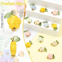 20Pcs 5 Style Handmade Porcelain & Acrylic Pendants&nbsp;PALLOY-YW00149