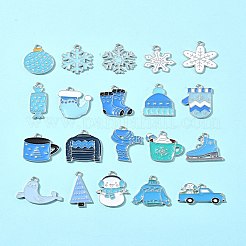 20Pcs 20 Styles Winter Theme Alloy Enamel Pendants&nbsp;ENAM-FS0001-97