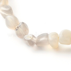 Natural Grey Agate Chip Beads Bracelet for Girl Women&nbsp;BJEW-JB06748-08