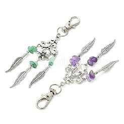 Natural Green Aventurine & Amethyst & South Red Agate & Synthetic Turquoise & Lampwork Pendant Decorations&nbsp;HJEW-JM04938