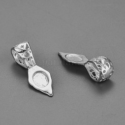Brass Glue-on Flat Pad Bails for Pendant Making&nbsp;KK-E650-14P-NF