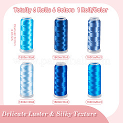 6Rolls 6 Colors Velour Yarn&nbsp;AJEW-TA0002-70B