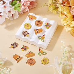 14Pcs 7 Styles Thanksgiving Day Theme Alloy Enamel Pendants&nbsp;ENAM-TA0003-35