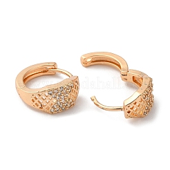 Brass Hoop Earrings with Rhinestone&nbsp;EJEW-K256-83KCG