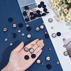 36Pcs Flat Round Cloth Cap Nail Buttons&nbsp;BUTT-CY0001-34A