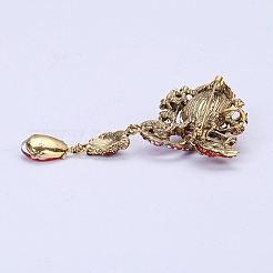 Teardrop with Flower Rhinestone Pins&nbsp;PW-WG27153-01