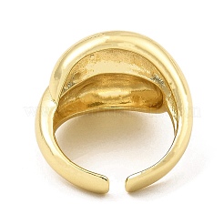 Rack Plating Brass Teardrop Open Cuff Rings for Women&nbsp;RJEW-G294-06G