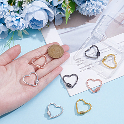 8Pcs 4 Colors Zinc Alloy Screw Carabiner Lock Charms&nbsp;FIND-UN0010-19