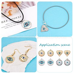32Pcs 8 Style Rack Plating Alloy Enamel Pendants&nbsp;FIND-SZ0006-02