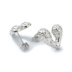 Rack Plating Brass Heart Stud Earrings for Valentine's Day&nbsp;EJEW-Q780-13P