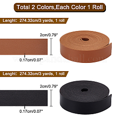 2 Rolls 2 Colors 3 Yards Double Face Imitation Leather Cord&nbsp;LC-WR0001-02