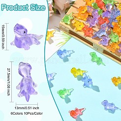 60Pcs 6 Colors Luminous Resin Lizard Figurines&nbsp;DJEW-CJ0001-16