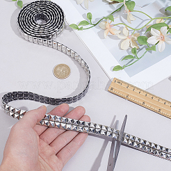 2 Yards 201 Stainless Steel Square Rivet Studed Cord&nbsp;DIY-GF0013-61A