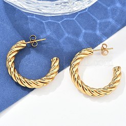 304 Stainless Steel Half Hoop Earrings&nbsp;EJEW-F257-10G