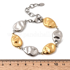 Textured 316L Surgical Stainless Steel Link Chain Bracelets for Women&nbsp;BJEW-D454-03GP
