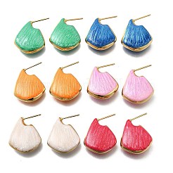 Shell Shape Brass Stud Earrings&nbsp;EJEW-G424-01G