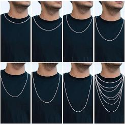 Anti-Tarnish Rhodium Plated 925 Sterling Silver Thin Dainty Link Chain Necklace for Women Men&nbsp;JN1096B-07