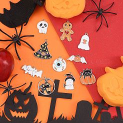 28Pcs 14 Styles Halloween Theme Alloy Enamel Pendants&nbsp;ENAM-SZ0001-63P